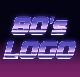 Retro text in the style of 80's inscription online Retro text in the style of 80's inscription online