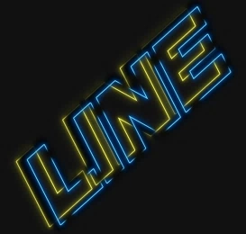 Neon logo font in neon line style