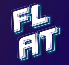 Flat font with a beautiful neon outline