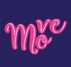 Beautiful text in png format with move effect